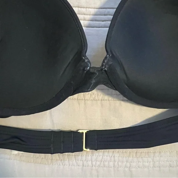 Victoria's Secret Black Halter Bikini Top Push Up 36B - Picture 4 of 7